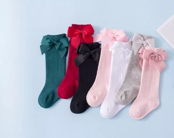 baby girl knee high socks with bows