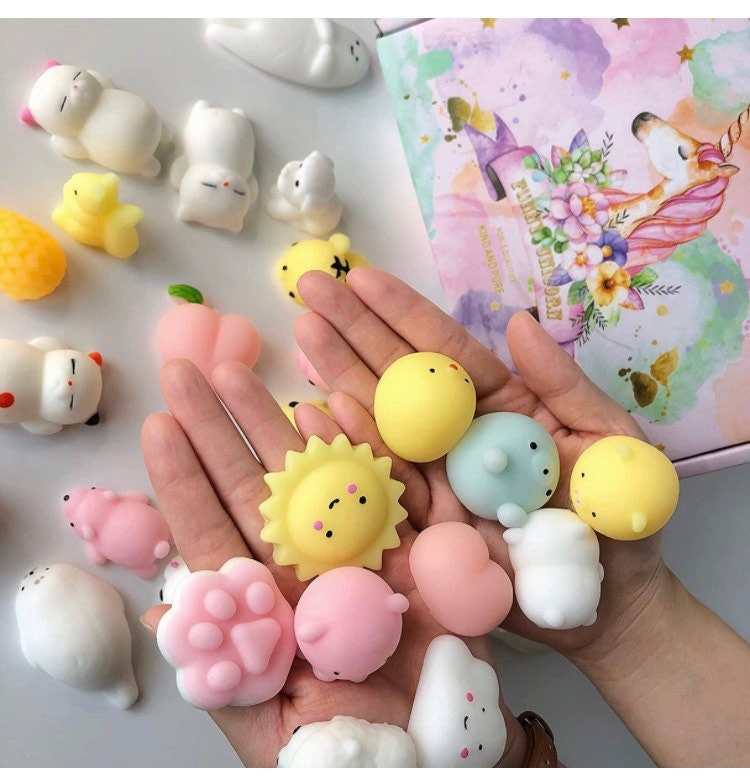 5 Pack Cute Mochi Squishies Fidget Toys Animal Kawaii Kids