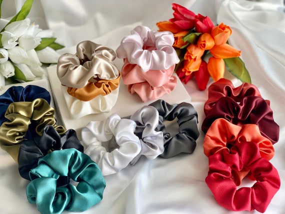 Silk Scrunchie Silk Satin Scrunchies Silky Satin Scrunchies Etsy