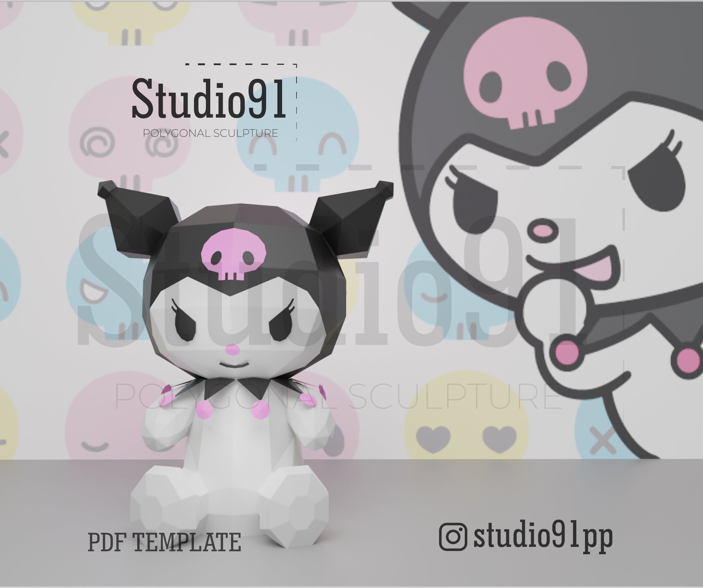 Kuromi Kuromi Papercraft Onegai My Melody Japan My Melody | Etsy