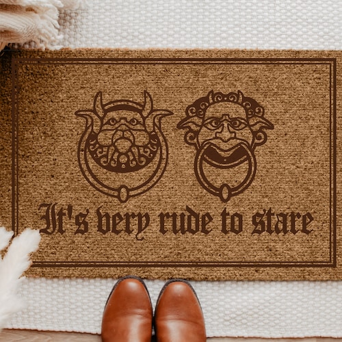 Labyrinth Doormat It's Very Rude to Stare Labyrinth Door Etsy