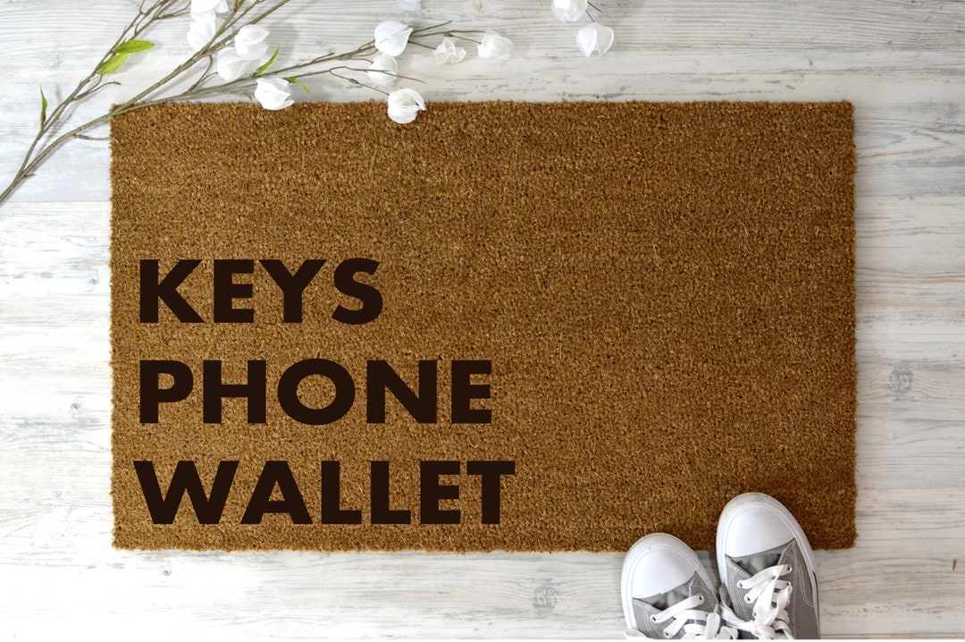 Keys Phone Wallet Doormat Checklist Doormat Moving Gifts Etsy