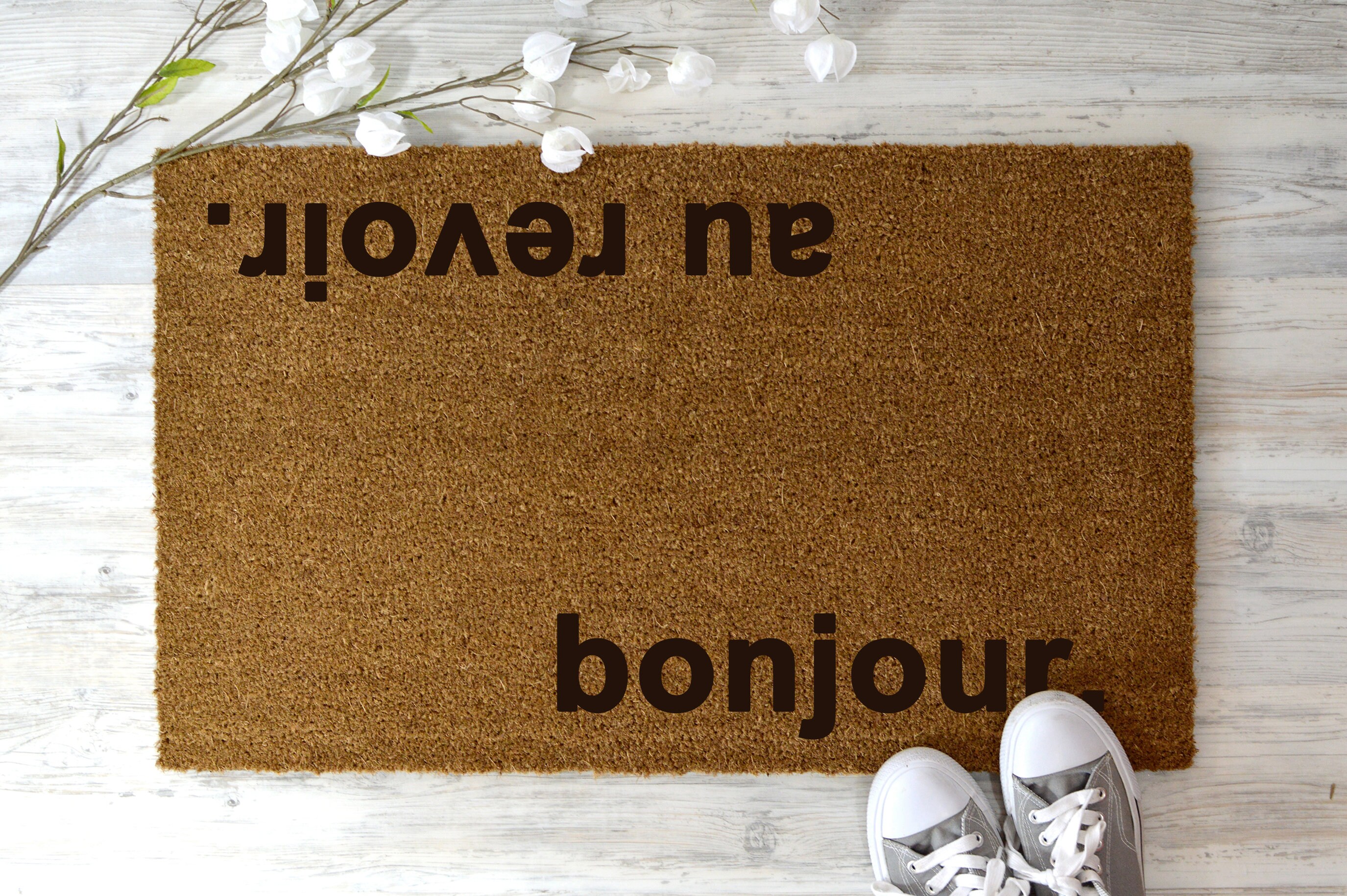 Bonjour Au Revoir Doormat Housewarming Gift French Gift Etsy