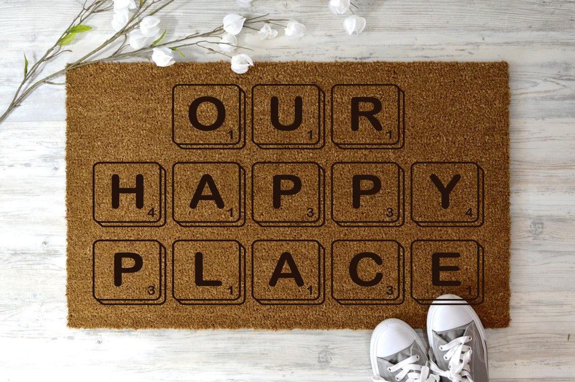 Our Happy Place Doormat Doormat Unique Doormat Etsy