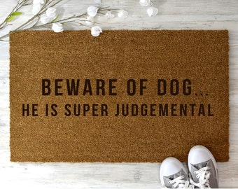 Beware of Dog Doormat, Moving Gift, Welcome Doormat, Dog Doormat, Housewarming Gift, New Home Gift, Funny Doormat, Unique Doormats