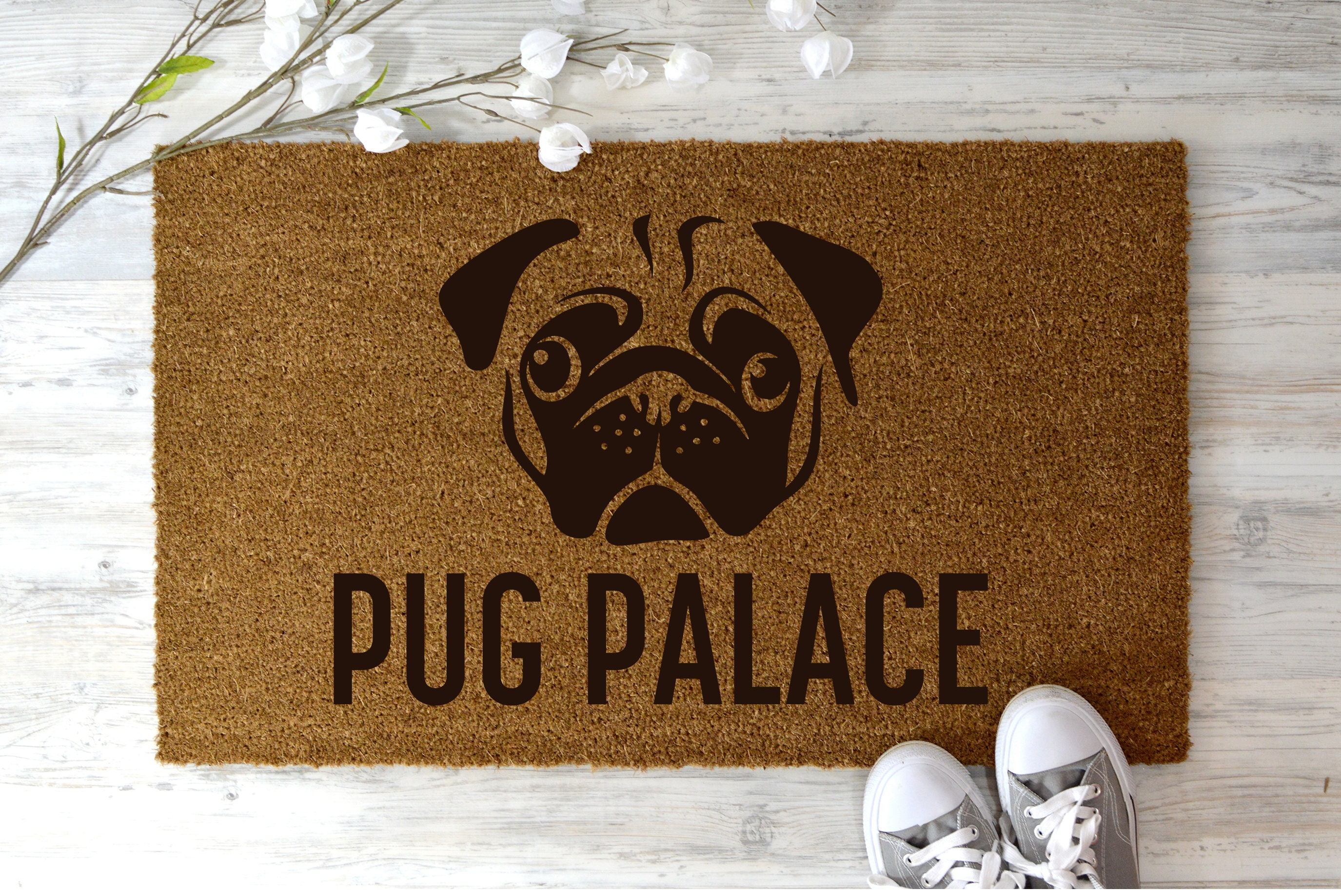 Pug Palace Doormat Doormat Moving Gift Pug Doormat Etsy Singapore