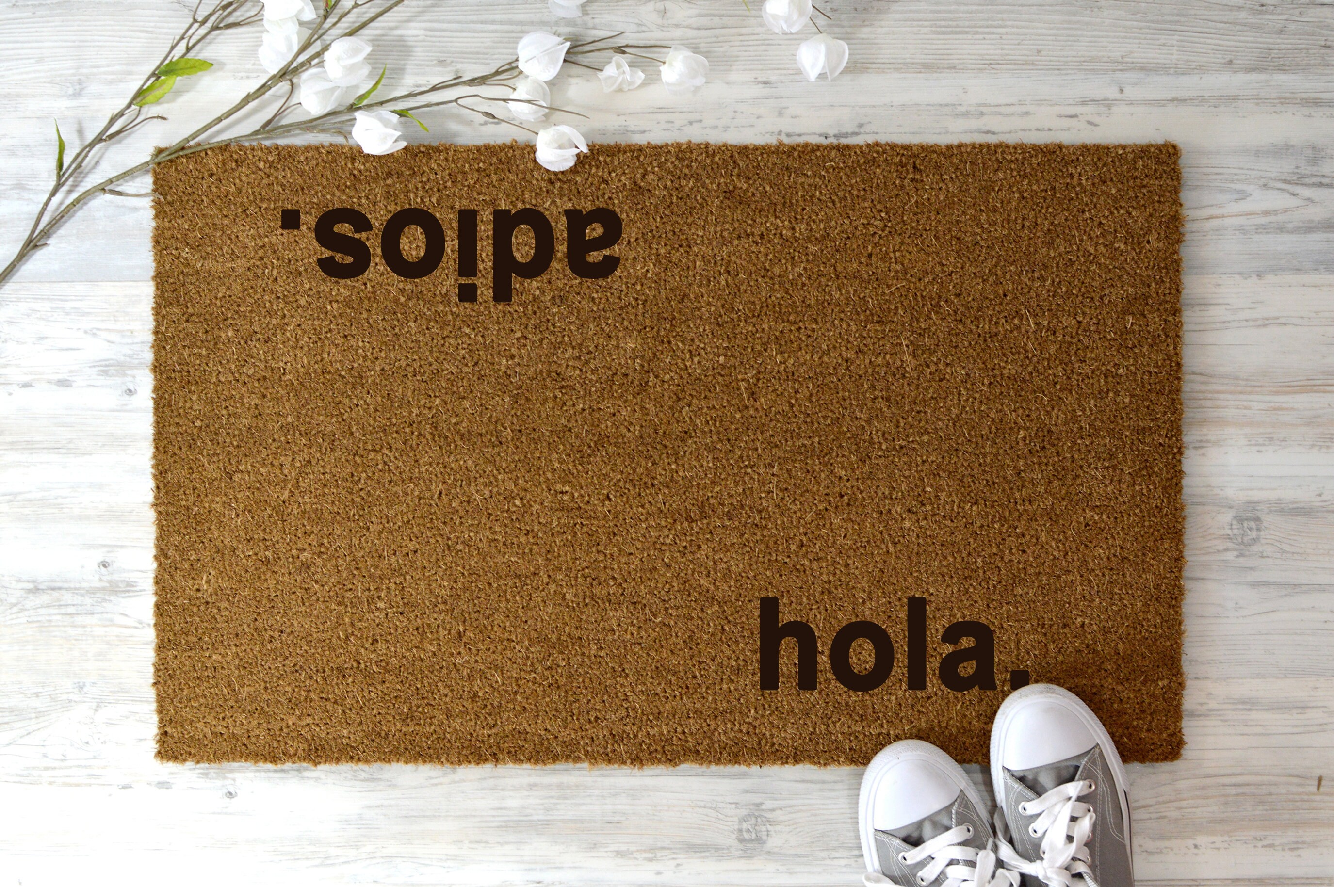 Hola Adios Doormat Housewarming Gift Spanish Gifts Spanish Etsy