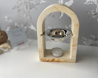 Elegant Neutral Arch shaped tea light Wax Melt burner holder tealight fragrance warmer Eco Resin sustainable gift FREE POSTAGE  One only!