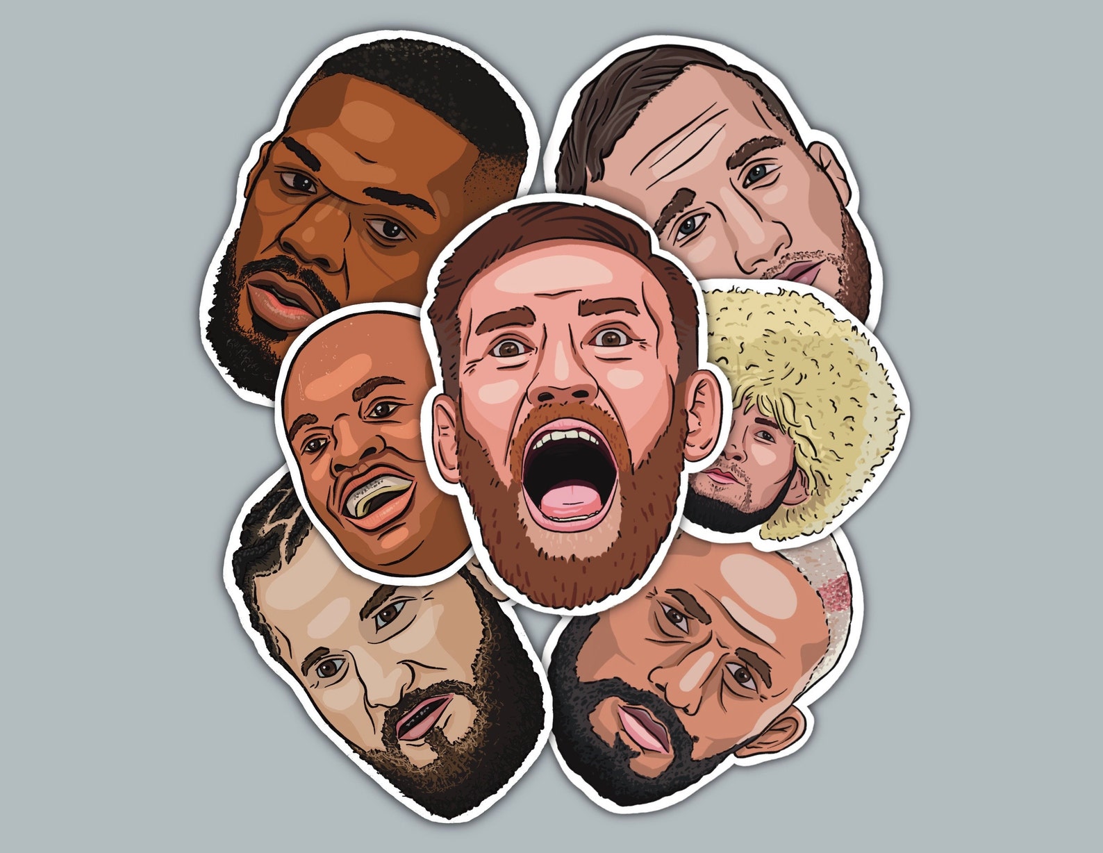 Custom UFC Fighters Sticker Bundle Personalised Gift Etsy