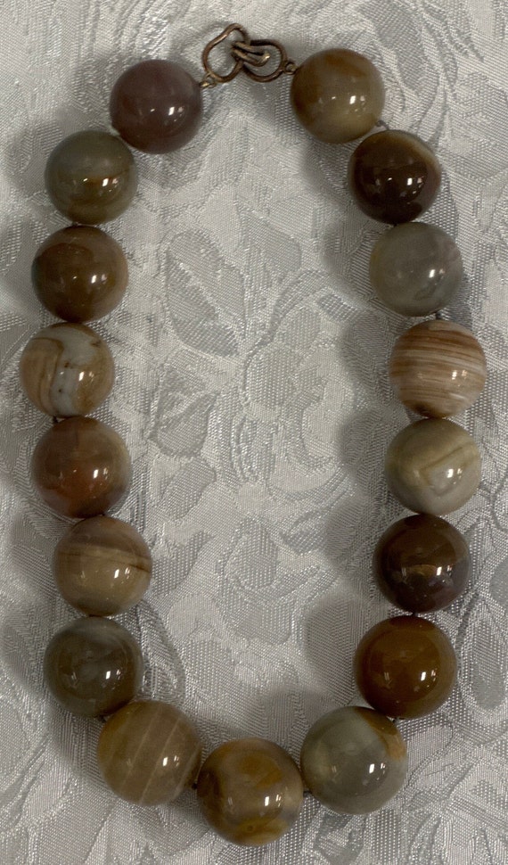 Gorgeous Vintage Agate Necklace With Extra Large … - image 10