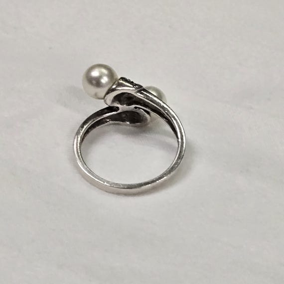 Silver 925 Ring With 2 Pearls - image 8