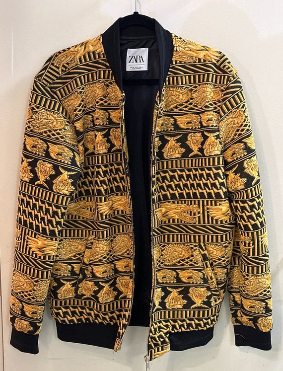 Black And Yellow Zara Zip Up Jacket Mystic Creatu… - image 3