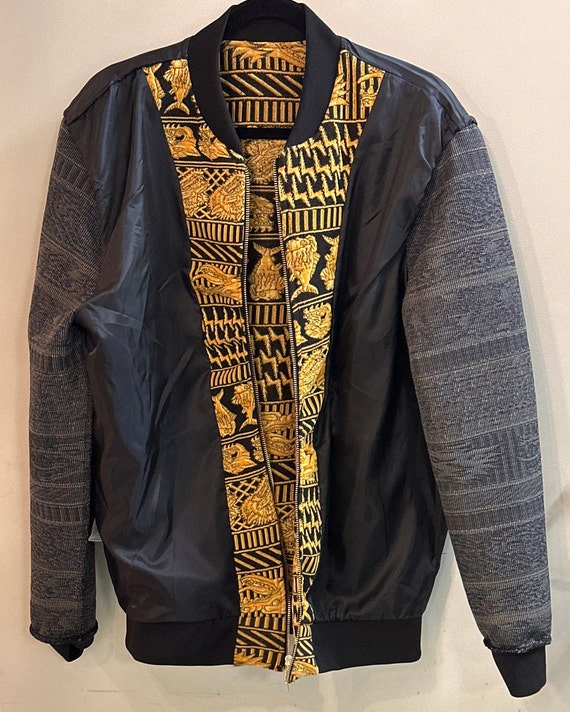 Black And Yellow Zara Zip Up Jacket Mystic Creatu… - image 9