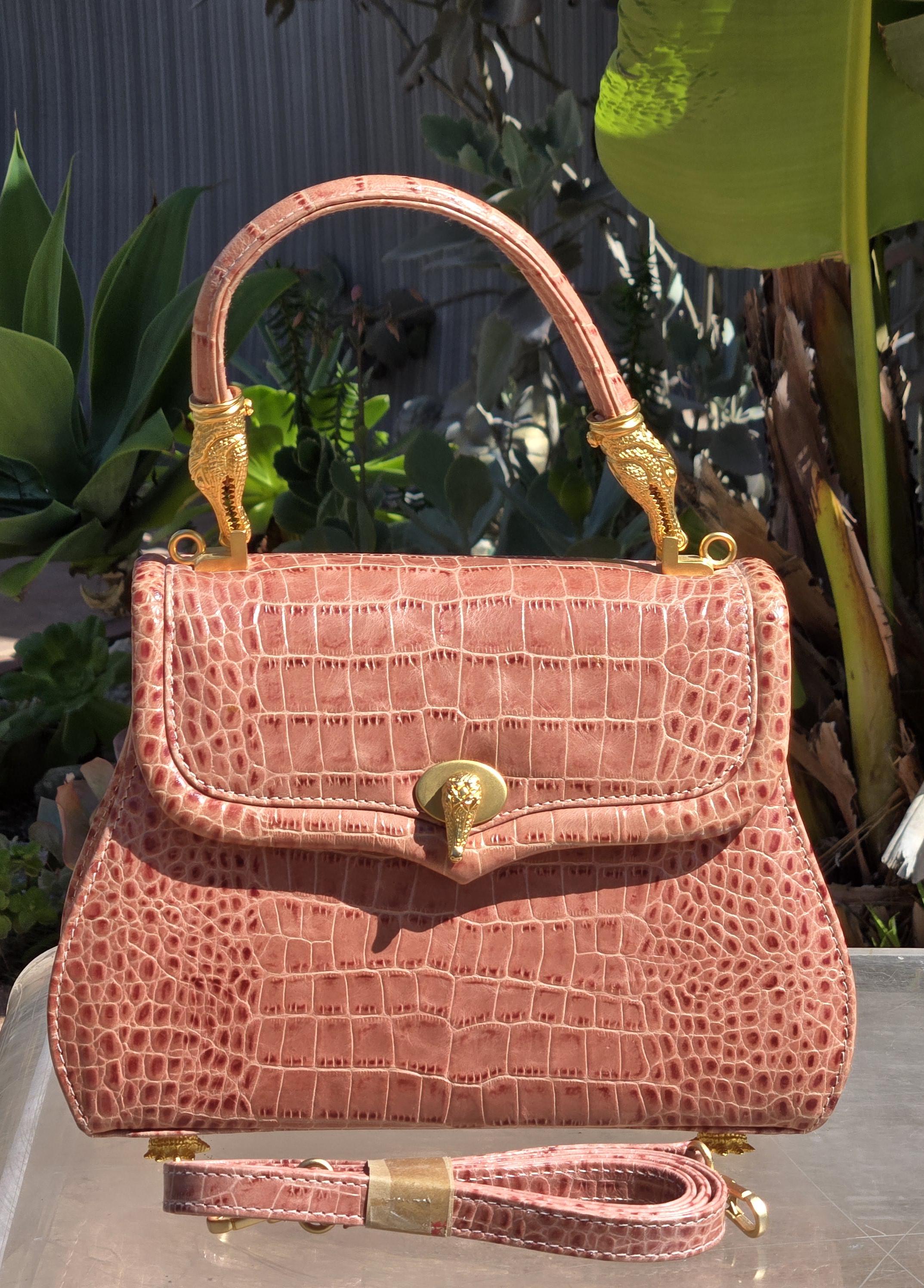 Crocodile　CoinCase　　 ANTIQUE Crocodile coin case with coin purse key case unused blue brand