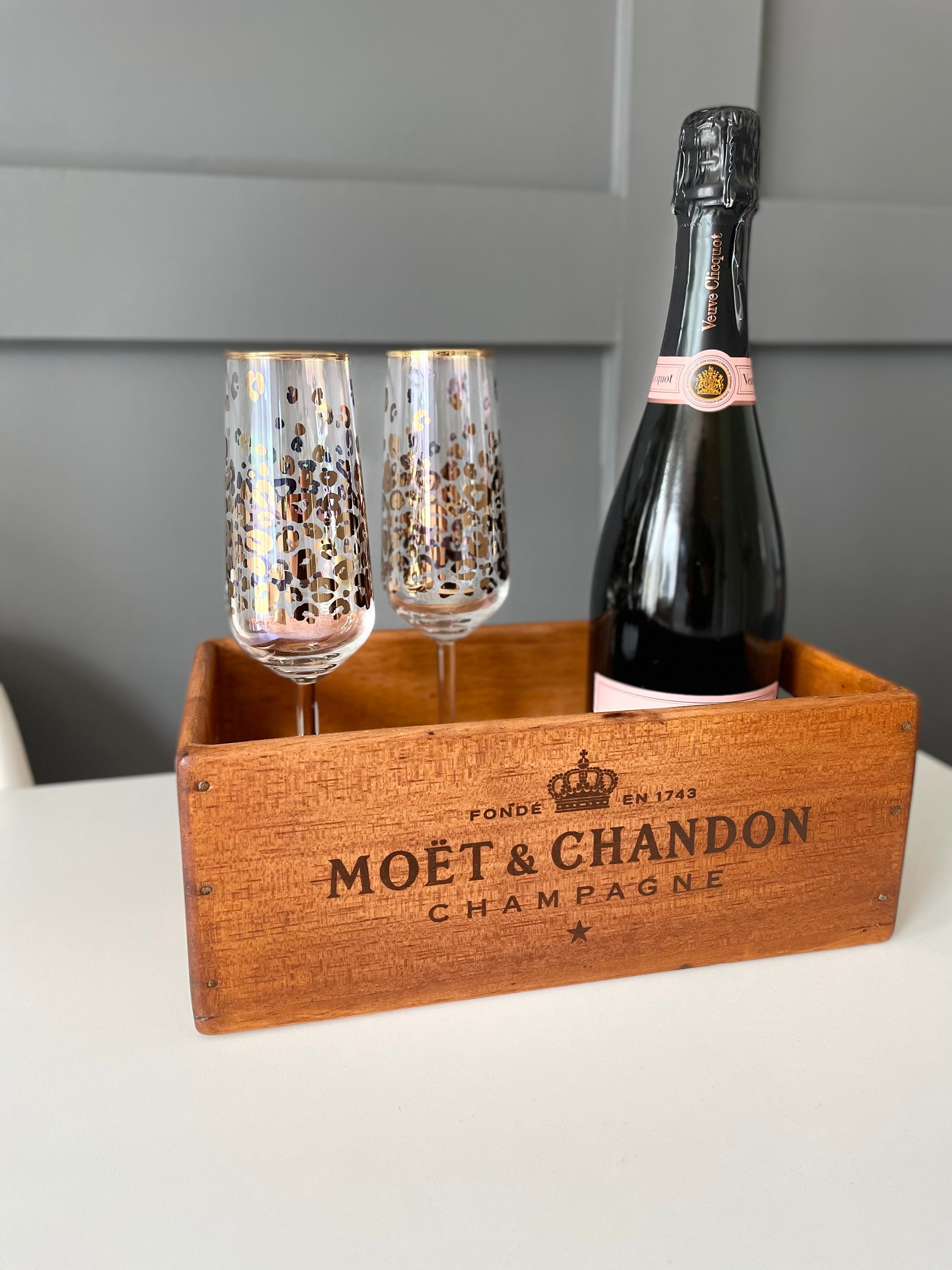 Wooden Champagne Box Moët Champagne Special Birthday Etsy UK