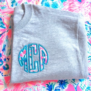 Preppy Embroidered Monogrammed Sweatshirt Pullover - Colorful Monogram Sweatshirts - School College Fall Style - Custom Summer Sweatshirt -