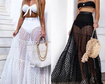 white skirt beach cover up