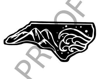 Descarga de diseño digital de Mountains to Sea NC - Ai, EPS, SVG, etc.