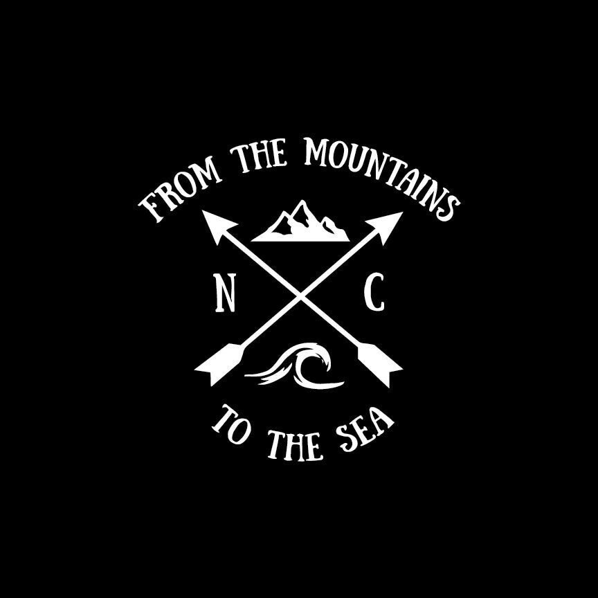 Adhesive Vinyl Decal Mountains to Sea NC - Etsy