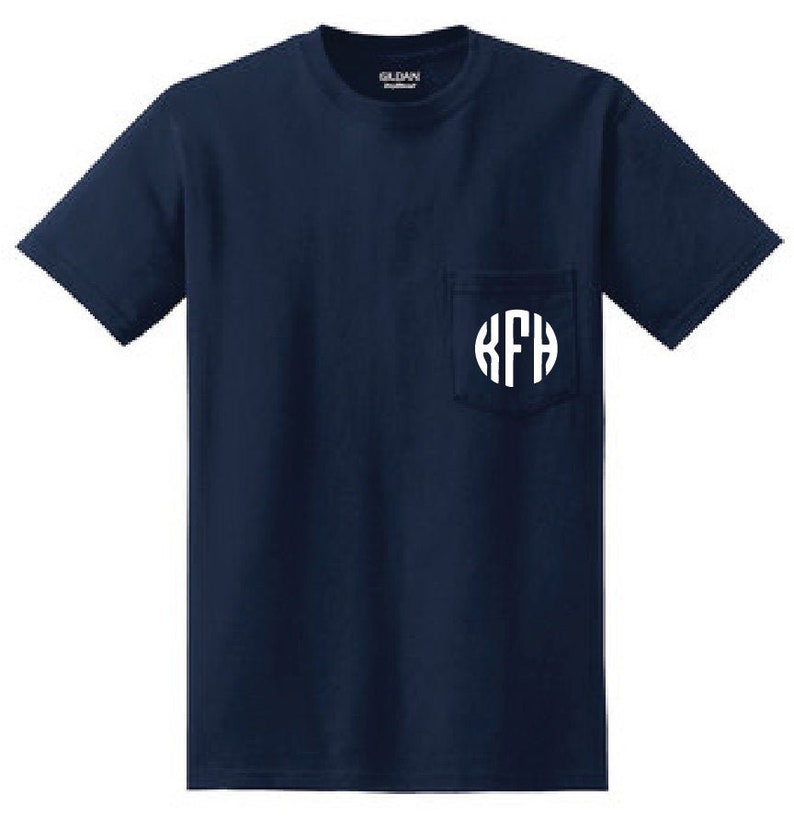 Custom Personalized Monogram Pocket Tee Size Large Shirt | Etsy