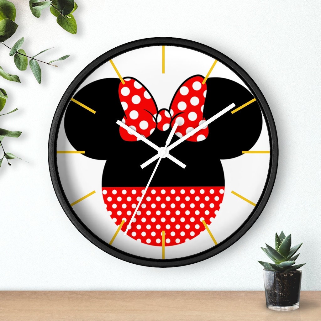 Minnie Mouse Wall Clock Disney Wall Clock 10inch Wall Etsy