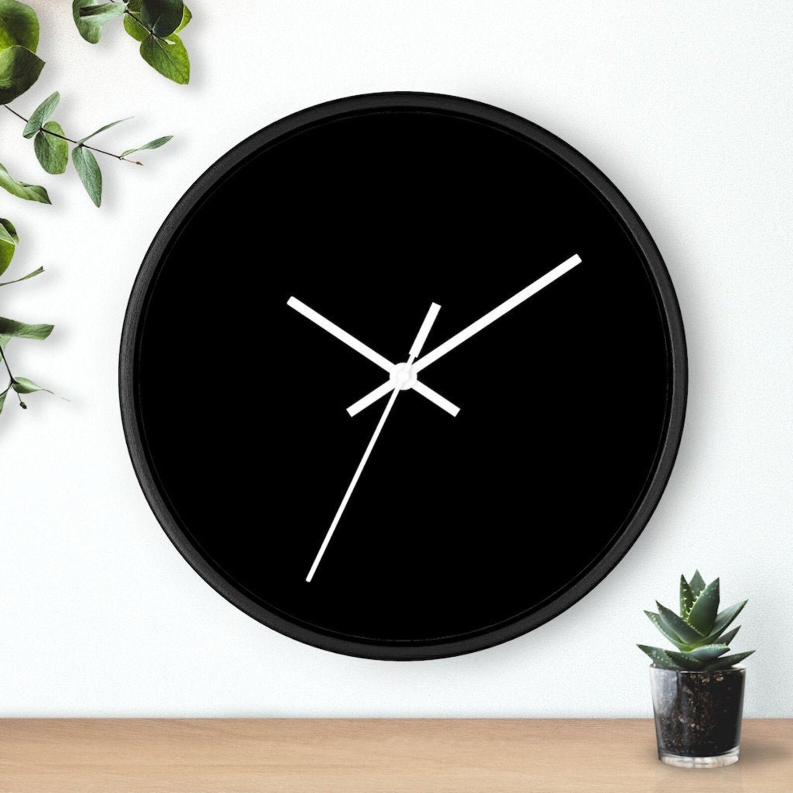 Minimalist Wall Clock, Modern Black Color, Minimalist Art, Simple Wall