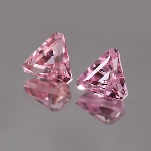 AAA 8 MM Natural Ceylon Padparadscha Sapphire Gemstone Cut, Loose Fancy Trillion Matched Pair Stone Sapphire Jewelry Making Tools & Earrings