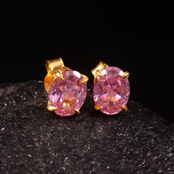 Pink Sapphire Stone Stud - 5mm