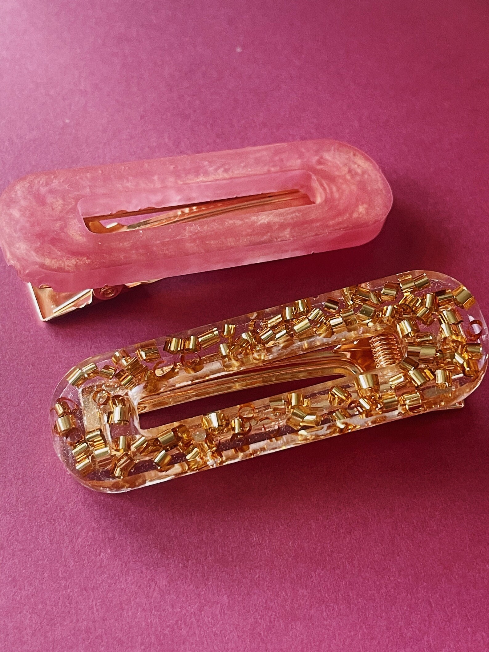 Rectangle Resin Hair Clips Set of 2 Hair Accessories Etsy