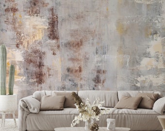 Oil painting wallpaper, Abstract Art Wallpaper, Boho Wallpaper, Abstract Wallpaper, Peel and Stick Wallpaper, Livingroom Wallpaper