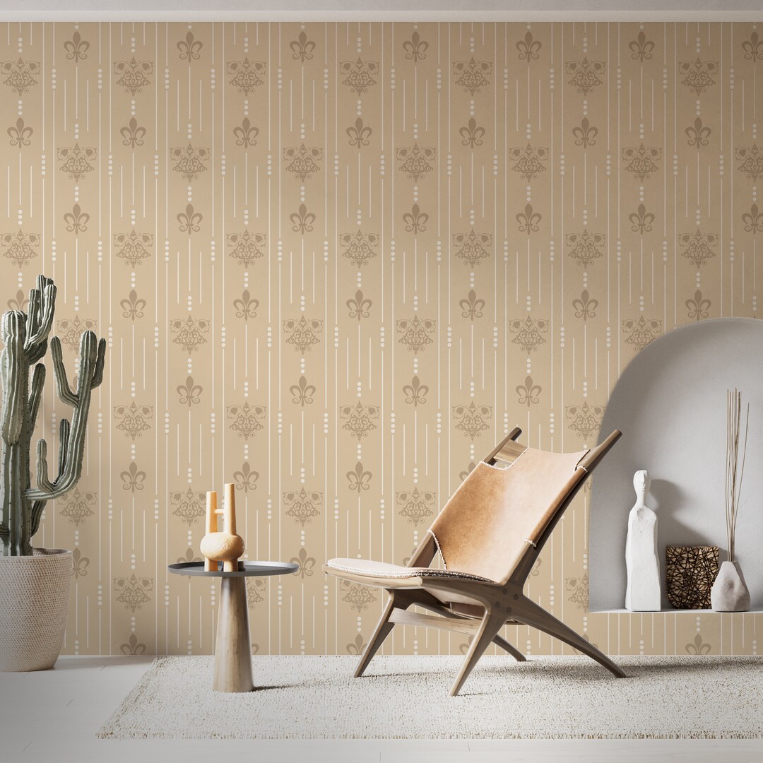 Art Decor Wallpaper Bohemian Wallpaper Pattern Wallpaper - Etsy - Textured Paper Accent Wall Panel For Bohemian Decor