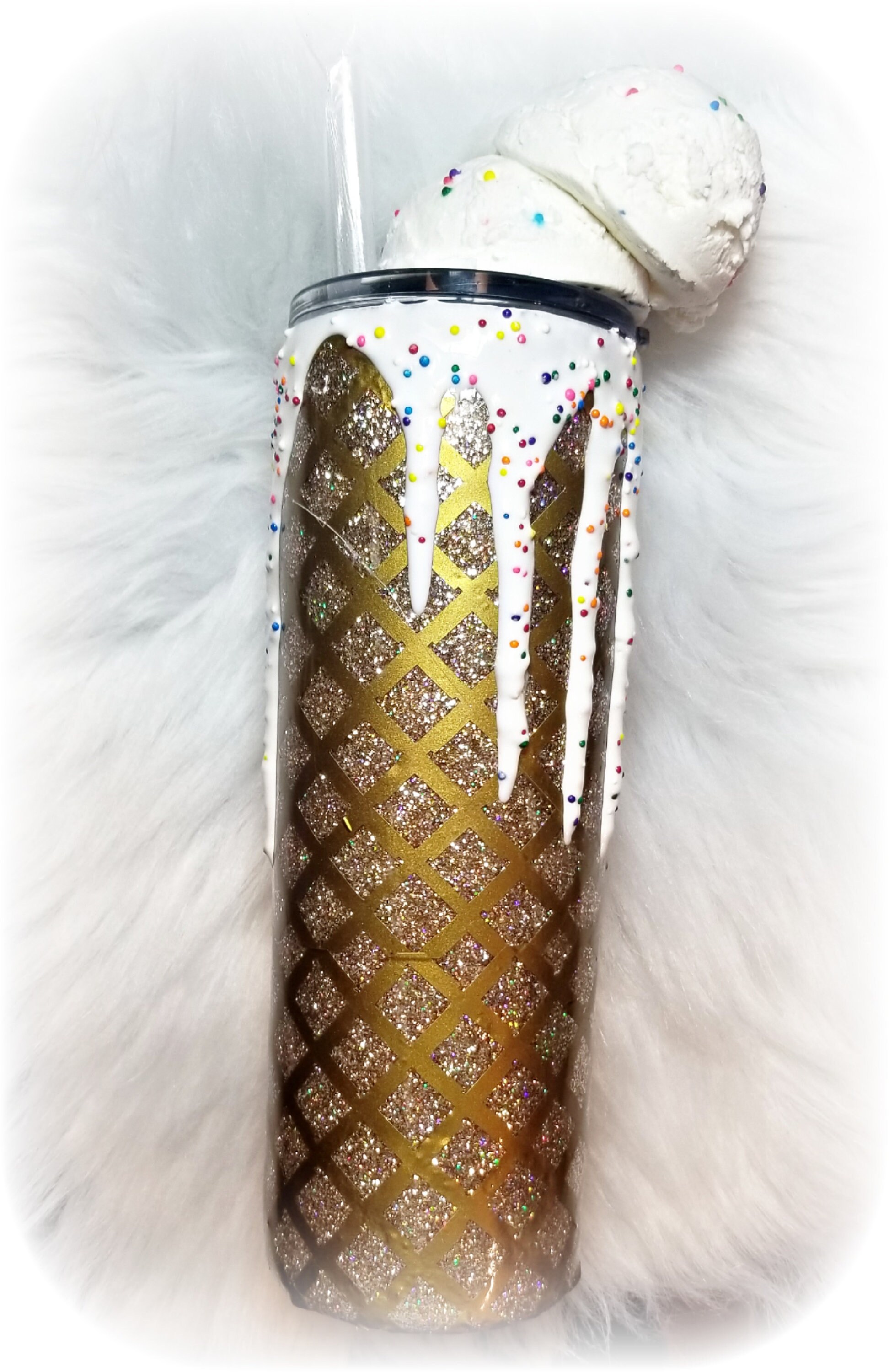 Ice cream tumbler with ice cream scoop lid READY TO SHIP Etsy
