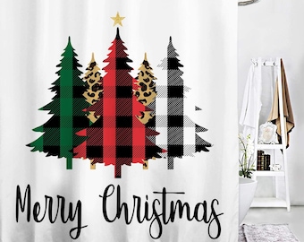 Plaid Shower Curtain Etsy