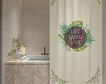 Farm Truck Autum Flowers Live Love Bathroom Shower Curtain Set Waterproof Fabric
