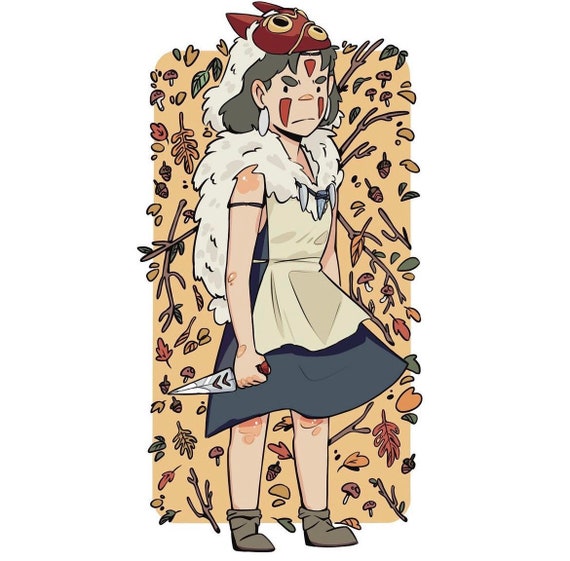 Princess Mononoke Riso Print