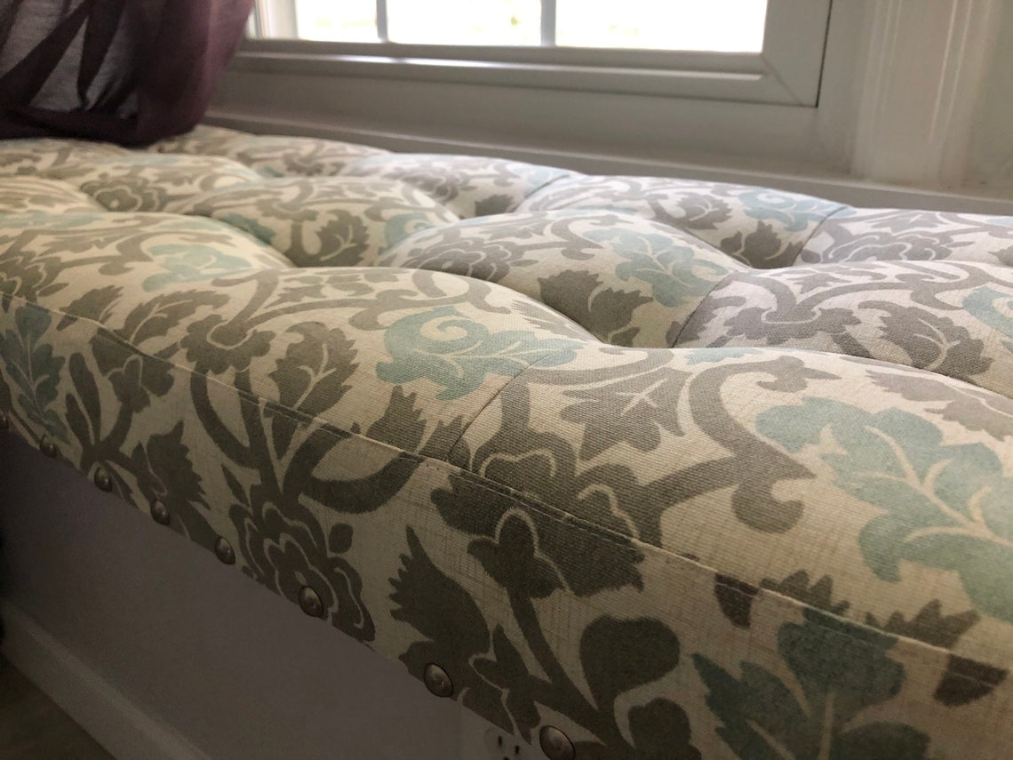 Custom Size Cushion Faux Leather Cushion Tufted Cushion Etsy