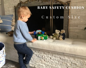 Baby Safety Cushion - Fireplace Baby Proof - Custom Size Cushion - Cover for Hearth - Free Quote and Free Fast Shipping