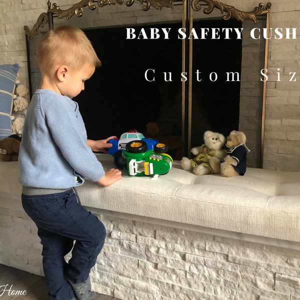 Baby Safety Cushion - Fireplace Baby Proof - Custom Size Cushion - Cover for Hearth - Free Quote and Free Fast Shipping