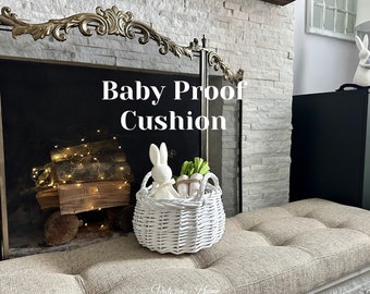 Baby Safety Hearth Cushion | Custom Size Bench Cushion | Fireplace Custom Size Cushion | Babyproofing Cushion