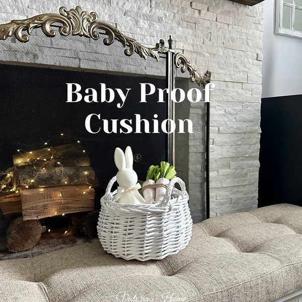 Baby Safety Hearth Cushion | Custom Size Bench Cushion | Fireplace Custom Size Cushion | Babyproofing Cushion