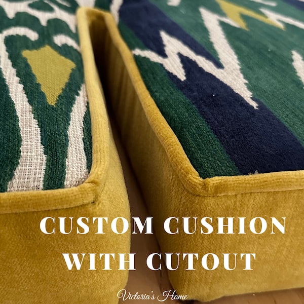 Custom Shape Cushion - Window Seat Cushion - Mudroom Cushion - Fireplace Cushion - Free Quote & Shipping