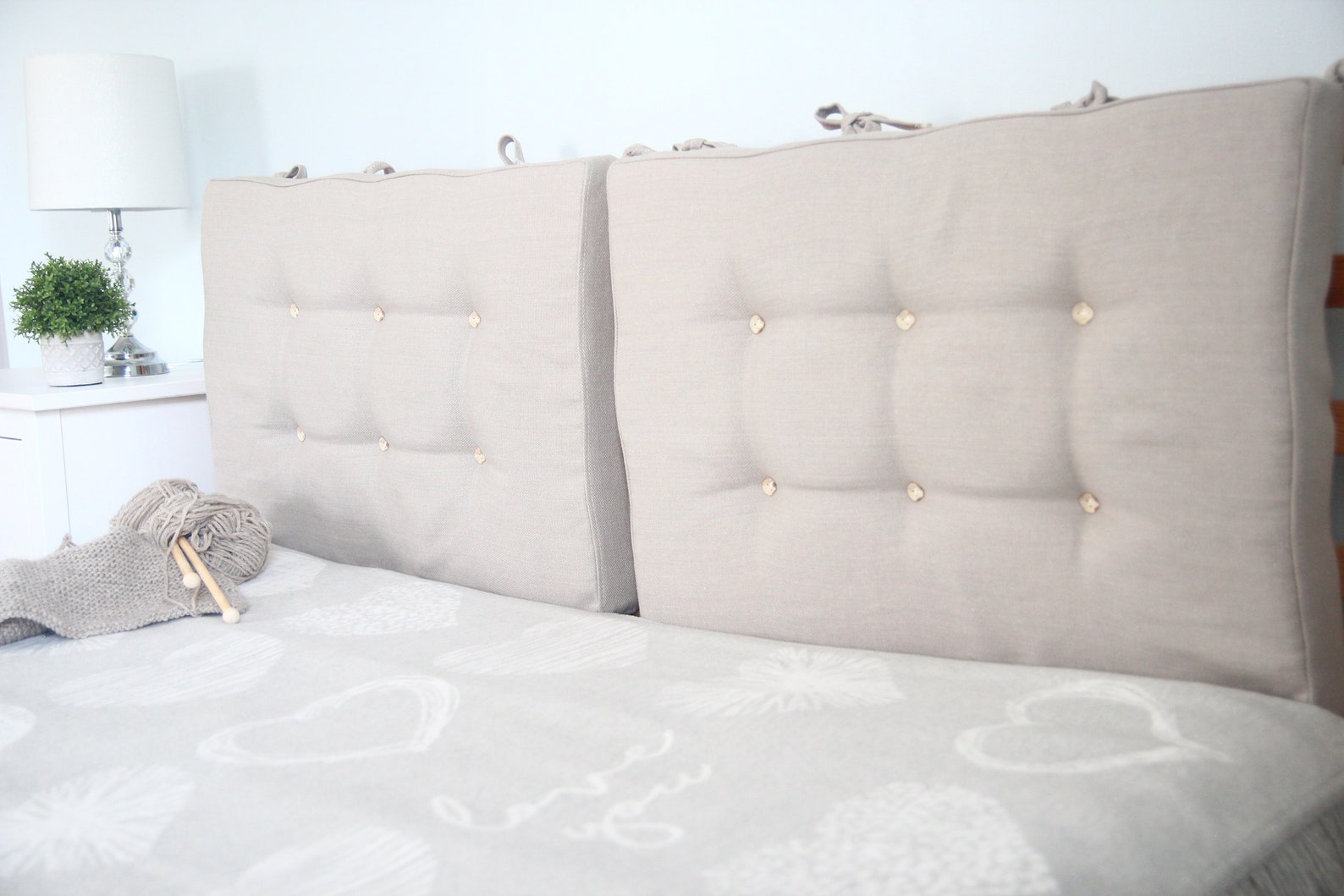 Headboard Cushion Queen Size Headboard Cushion Set Cotton Etsy