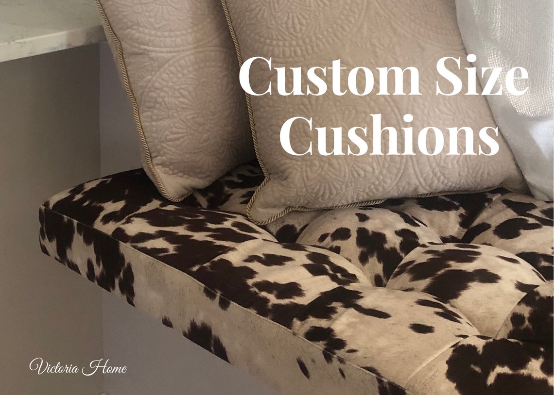 Custom Size Cushion Faux Leather Cushion Tufted Cushion Etsy