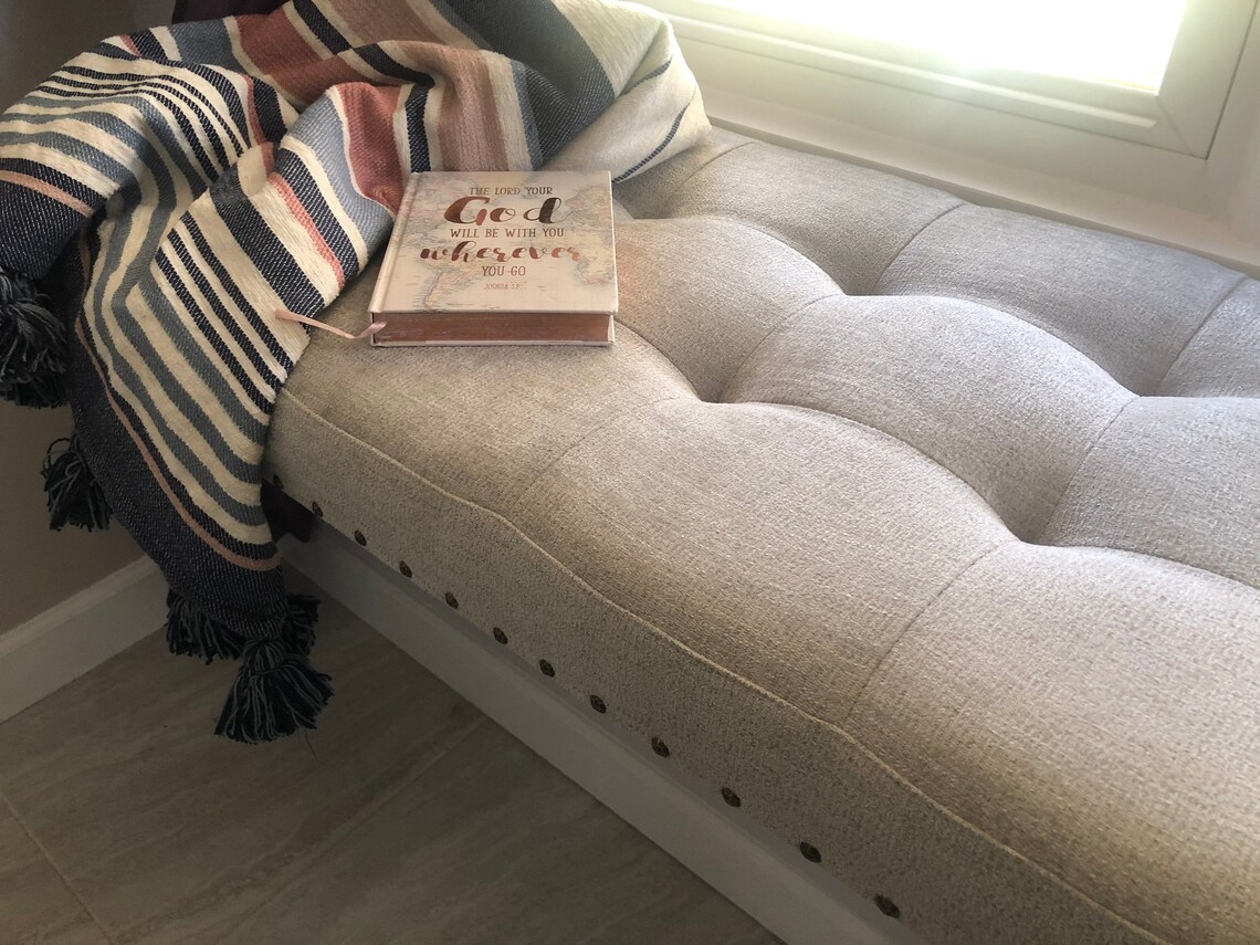 Custom Size Cushion Faux Leather Cushion Tufted Cushion Etsy