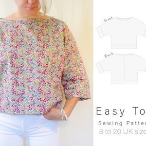 Kimono Sleeve Top | Sewing Pattern of Boxy Top | Easy Top Sewing Pattern | Printable in A4-US letter