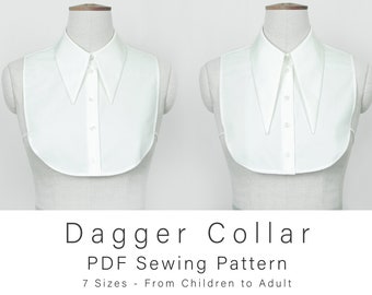 Dagger Collar | 70's Collar | Wednesday Collar | Cosplay Pattern | PDF Sewing Pattern and Step-by-Step English Tutorial | Make to Sell