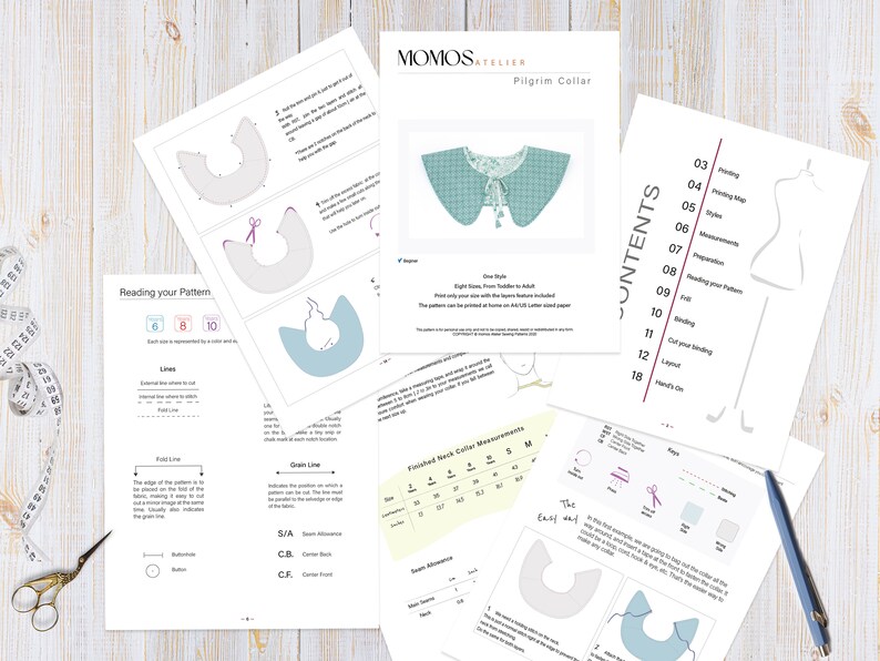Pilgrim Collar Pattern | Detachable Sewing Pattern | Cosplay Pattern ...