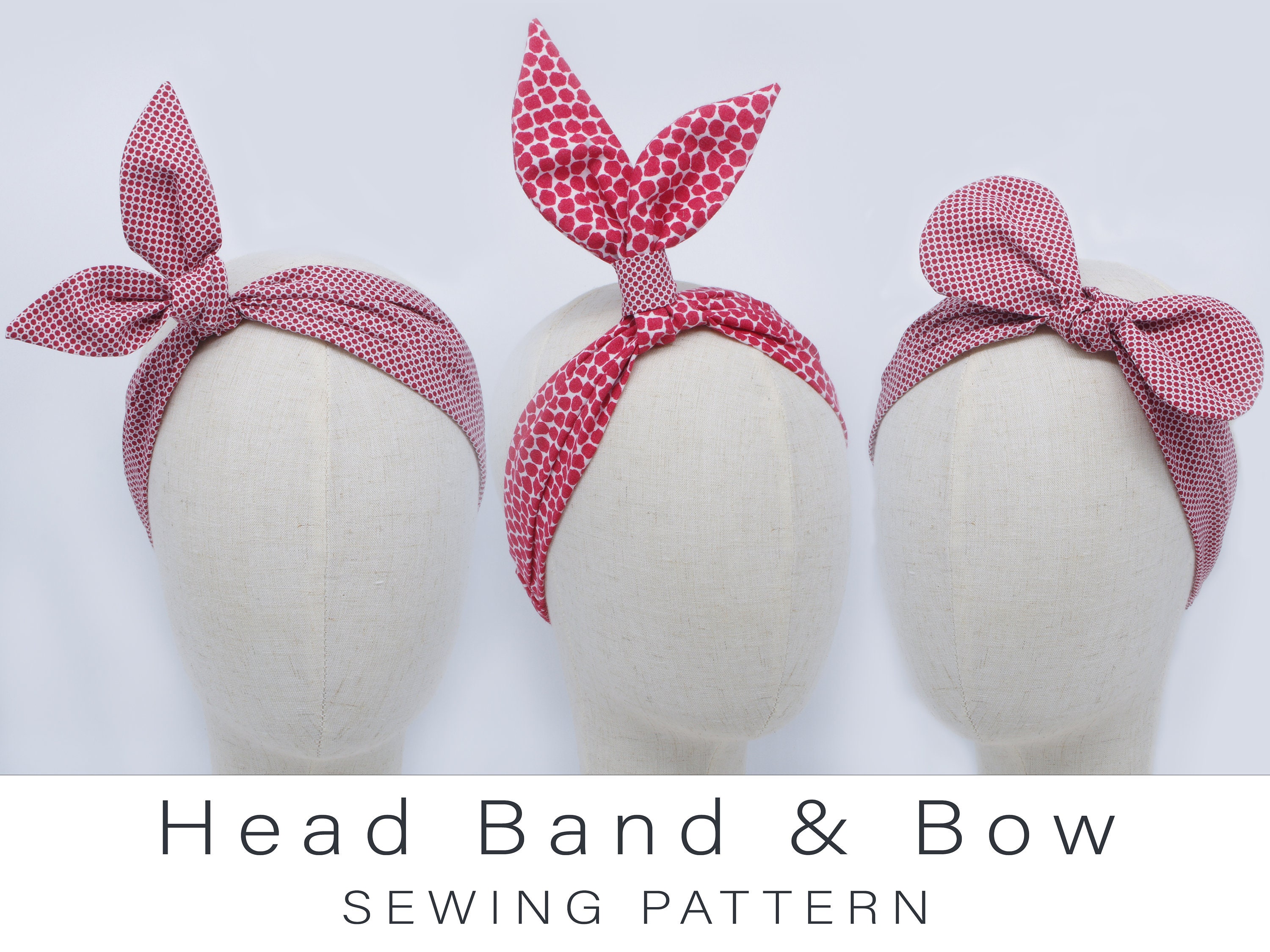 Head Bow Pattern Headband and Bow PDF Sewing Pattern | Fabric Head Scarf With ...
