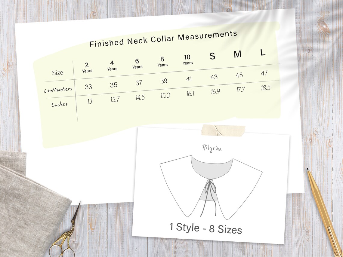 Pilgrim Collar Pattern | Detachable Sewing Pattern | Cosplay Pattern ...