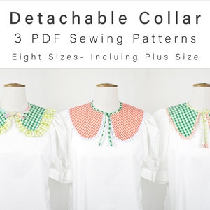 Detachable Collar Pattern | Oversized Fabric Collar | Detached Collar | Fake Collar Plus Size Collar | Peter Pan, Sailor, Pilgrim Collars